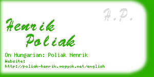 henrik poliak business card